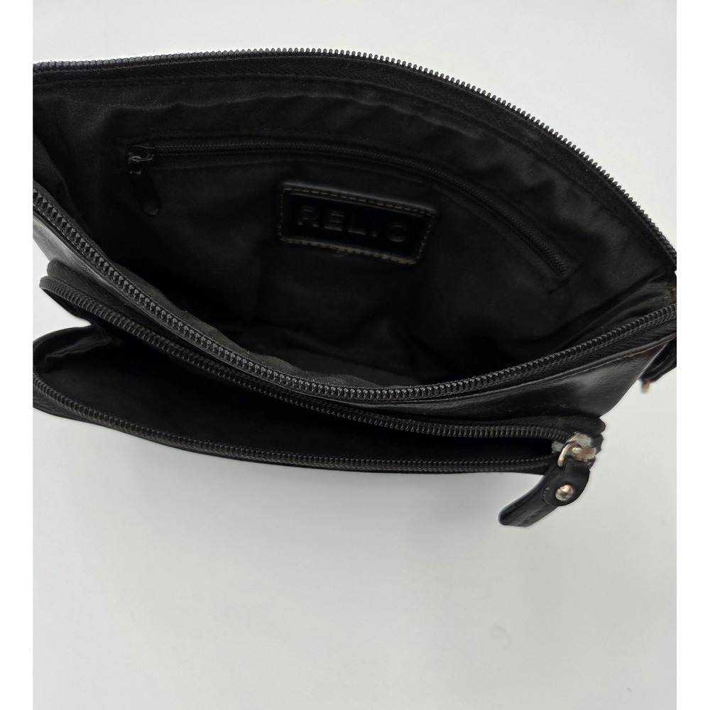 Relic by Fossil Black Faux Leather Multi Zip Pouch Bag Organizer - Picture 6 of 9